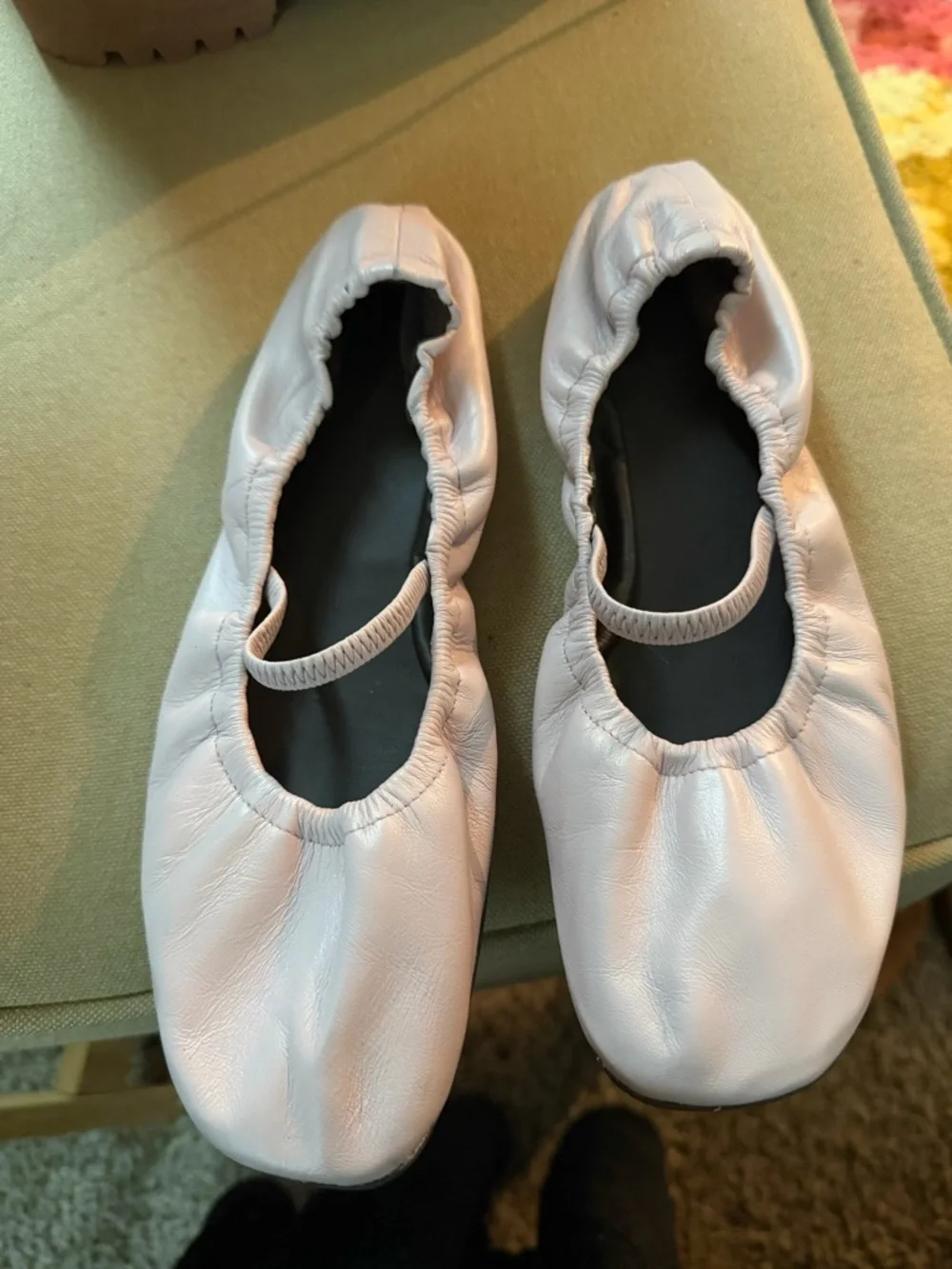 Reformation Buffy Ruched Ballet Flats 🔥 Size 9 Soft Pink